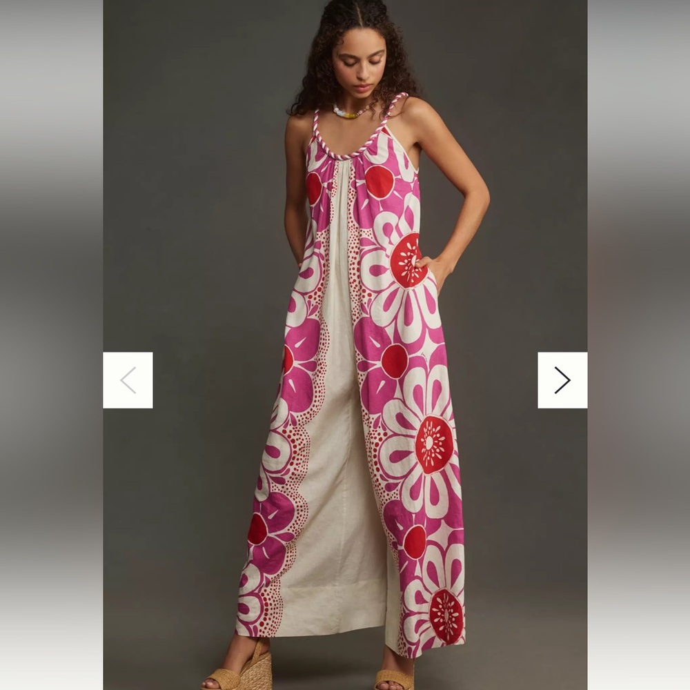 FARM Rio Pink red and white jumpsuit